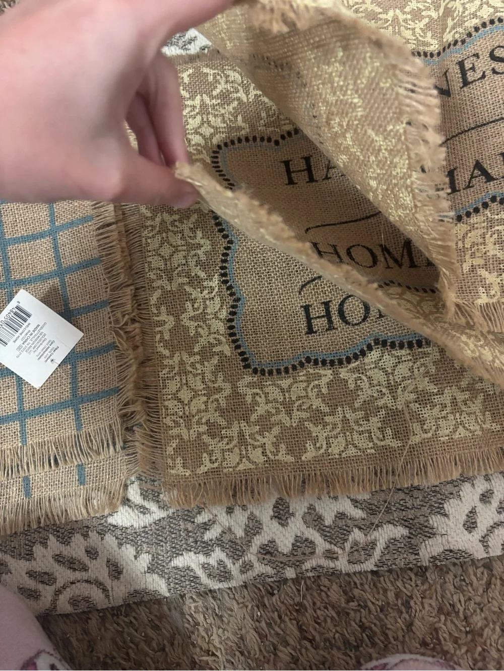 Set of 5 Country Farmhouse Woven Burlap Place Mats – NWT